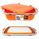 Churrasqueira dobrável Prep Tub Set Drip EZ com tábua de cortar e tampa