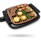 Churrasqueira Elétrica 110V Moderna Sem Fumaça Prática Grelha Grill Cerâmica Aquecimento Rápido Churrasco com Facilidade Ambiente Interno e Externo