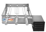 Churrasqueira Eletrica Grill Baixo 3 Espetos Inox Giratório Churrasqueira Eletrica Grill Baixo 3 Espetos Inox Giratório