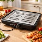 Churrasqueira Elétrica Grill com Grelha Removível 127V Assar Grelhar Carnes Frango Legumes Cozinha Apartamento Culinária