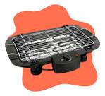 Churrasqueira Elétrica Portátil Grill Sem Fumaça Para Apartamento Casa 127v Com Controle De Temperatura 1500w Cor Preto - Tecnoneel