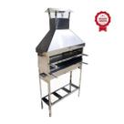 Churrasqueira Espetinho Com Coifa Inox 2 Grelhas Grande L100 Churrasqueira Espetinho Com Coifa Inox 2 Grelhas Grande L100