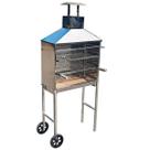 Churrasqueira Espetinho Móvel de Inox Com Tijolo Refratári