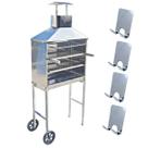 Churrasqueira Espetinho Móvel de Inox + Gancho Organizador