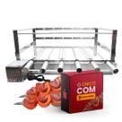 Churrasqueira Gira Grill 6 Espetos 70cm em Inox Motor Ajustável Removível 3 Alturas
