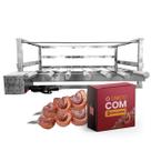 Churrasqueira Gira Grill 7 Espetos 80cm em Inox Motor Ajustável Removível 3 Alturas