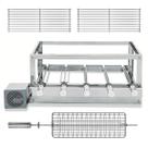 Churrasqueira Gira Grill Inox, 5 Espetos Giratórios, 2 Grelhas Modulares, 1 Grelha Giratória