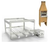 churrasqueira giratoria 4 espeto gira grill inox