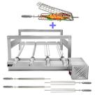 Churrasqueira Giratória Grill Inox Gira Soft Grill 4 Espetos + Espeto Grelha Lado Direito
