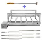 Churrasqueira Giratória Grill Inox Gira Soft Grill 6 Espetos + Espalhador Lado Esquerdo