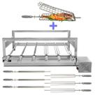 Churrasqueira Giratória Grill Inox Gira Soft Grill 6 Espetos + Espeto Grelha Lado Direito
