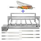Churrasqueira Giratória Grill Inox Gira Soft Grill 6 Espetos + Espeto Grelha Lado Esquerdo