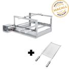 Churrasqueira Giratória Inox 4 Espetos 2 Andares The Grill + Grelha Aramada