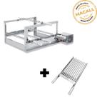 Churrasqueira Giratória Inox 4 Espetos 2 Andares The Grill + Grelha Argentina