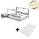 Churrasqueira Giratória Inox 4 Espetos 2 Andares The Grill + Grelha Auxiliar