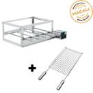 Churrasqueira Giratória Inox 5 Espetos 2 Andares ECO + Grelha Aramada