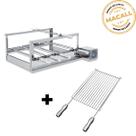 Churrasqueira Giratória Inox 5 Espetos 2 Andares The Grill + Grelha Aramada Churrasqueira Giratória Inox 5 Espetos 2 Andares The Grill + Grelha Aramada