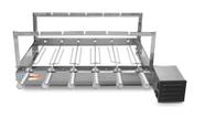 Churrasqueira Giratória Inox Grill 6 Espetos Rotativa Gira Bivolt Motor WEG Lado Direito