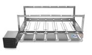 Churrasqueira Giratória Inox Grill 6 Espetos Rotativa Gira Bivolt Motor WEG Lado Esquerdo
