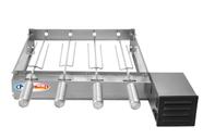 Churrasqueira Grill Baixo 4 Espetos Giratório Inox Motor Weg