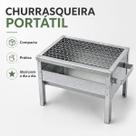 Churrasqueira/Grill Galvanizada C/ Grelha Portátil Aço Anti Corte