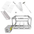 Churrasqueira Grill Inox 4 Espetos 100% Inox Kit J4