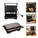 Churrasqueira grill inox sanduicheira eletrica 1000w grelhas duplas antiaderente pao grelhados carne legumes 127v Churrasqueira grill inox sanduicheira eletrica 1000w grelhas duplas antiaderente pao grelhados carne legumes 127v