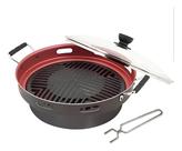 Churrasqueira Grill Oriental Aço Inoxidável Preto/Vermelho com Grelhas Ajustáveis Cor:Preta e Vermelha Churrasqueira Grill Oriental Aço Inoxidável Preto/Vermelho com Grelhas Ajustáveis Cor:Preta e Vermelha