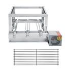 Churrasqueira Grill Rotativa The Grill Inox - 3 Espetos Giratórios + 1 Grelha Modular