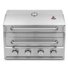 Churrasqueira Híbrida Chaleur Brasil Dual Flame Inox 304 4 Queimadores 40.000 BTU Gás, Carvão e Defumação