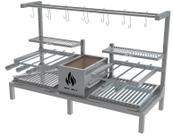 Churrasqueira Hotbox Parrilla Argentina Com Espetos e Varal Para Alvenaria 118X45cm