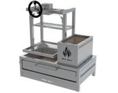 Churrasqueira Hotbox Parrilla de Bancada Inox Com Grelha Elevatória Uruguaia 74x45cm