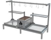 Churrasqueira Hotbox Parrilla Uruguaia Com Varal Para Alvenaria 118X45cm