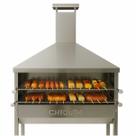Churrasqueira Inox Carrinho de Churrasco Para Espetinho Com 2 Grelhas Coifa e Duto Elevado Reforçada