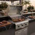 Churrasqueira Inox Gás 3 Queimadore Embutir Sobrepor Le Cook