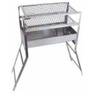 Churrasqueira Inox Portátil Dobrável Alfa Suportel com Grelha Reforçada Lazer Passeios Churrasco
