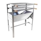 Churrasqueira Inox Portátil Grande Reforçada com 2 Grelhas Inox a carvao 60cm