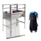 Churrasqueira Inox Portatil Robusta a carvao com Grelha Inox Avental 50cm