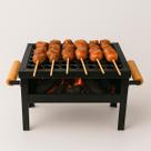 Churrasqueira Mini Portátil em Aço com Grelha Inox e Alças de Madeira Churrasco