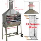 Churrasqueira Para Espetinho Inox Tamanho 1 Metro Coifa Inox com 03 Grelhas Inox Medida de 1 Metro