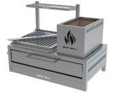 Churrasqueira Parrilla de Bancada Inox Com Grelha Argentina 74x45cm