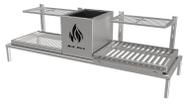 Churrasqueira Parrilla Dupla Para Alvenaria 108X34 com Firebox + 1 Grelha Argentina + 1 Grelha Uruguaia