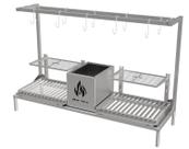 Churrasqueira Parrilla Dupla Para Alvenaria 108X34 com Firebox + 2 Grelhas Argentinas + KIT TENDAL