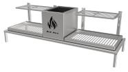 Churrasqueira Parrilla Dupla Para Alvenaria 108X34 com Firebox + 2 Grelhas Uruguaias