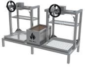 Churrasqueira Parrilla Dupla Para Alvenaria 118X45 Grelha Uruguaia Com Elevação
