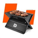 Churrasqueira Portatil A Carvão Maleta Dobravel Compacta Para Praia Camping Viagem Pequena em Aço Com Grelha Durey Preto Grill
