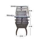 Churrasqueira Portátil Desmontável Alumínio Fundido Batido 81 CM Preto Craquelado