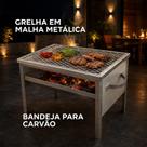 Churrasqueira Portátil Pequena a Carvão Galvanizada com Grelha para Camping Quintal Sítio e Chácara
