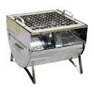 Churrasqueira Praia Campo Fechada Aço Inox Grelha 30x28x24cm