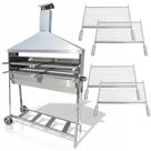 Churrasqueira Profissional para Espetinho 1,20m Inox com 4 Grelhas Reforçada Churrasco Delivery Food Truck Restaurante Lanchonete